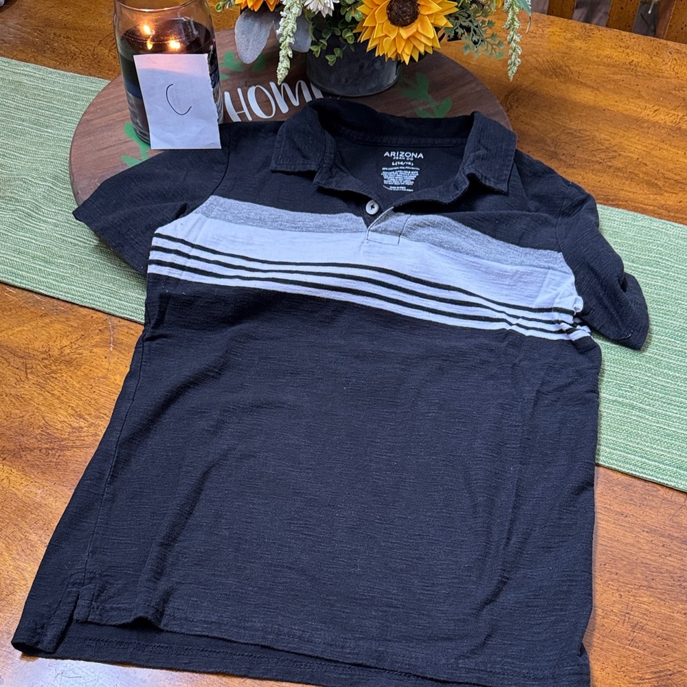 Arizona Jean Company Kids Polo in Black and Gray